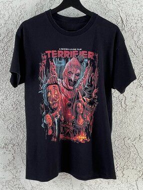 Terrifier Art the Clown Horror Movie Graphic T-Shirt Black Men's Medium